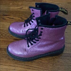 Dr. Martens Kids Pink Glitter Boots